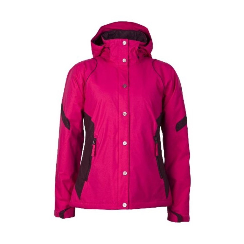 Columbia 1X Omni-Shield Ski Jacket with Removable Hood, Pink and Burgundy